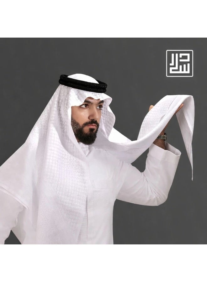 desar Disar white shemagh, 100% cotton - Image 1